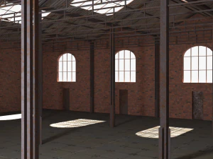 old brick warehouse interior 3D Model