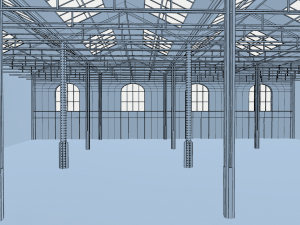 old brick warehouse interior 3D Model