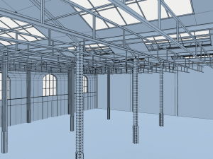 old brick warehouse interior 3D Model