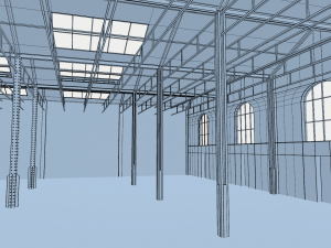 old brick warehouse interior 3D Model