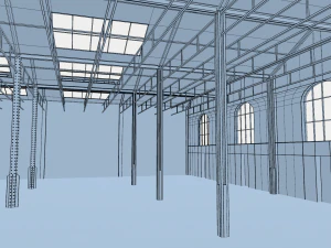 old brick warehouse interior 3D Model