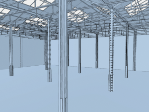 old brick warehouse interior 3D Model