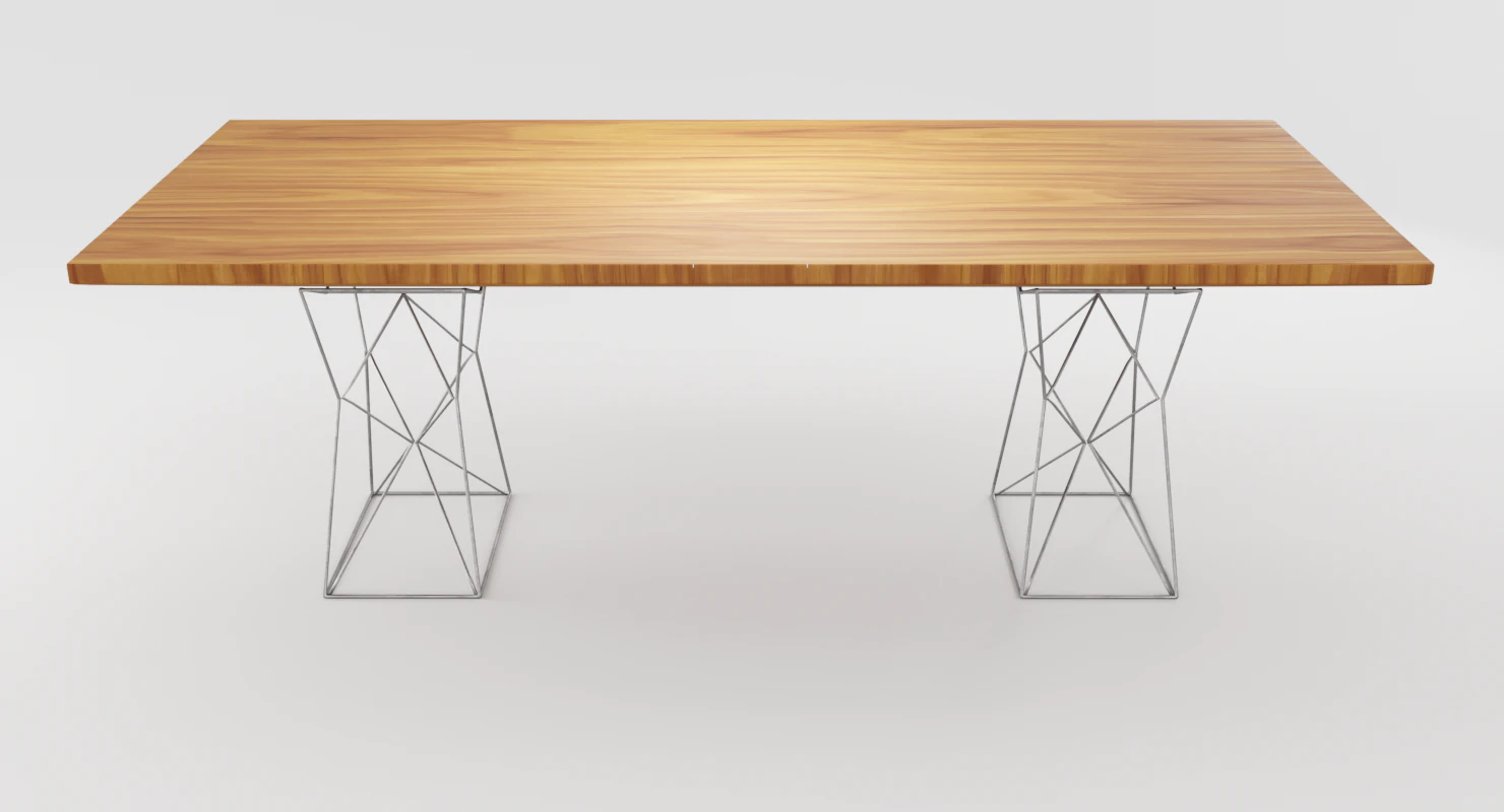geometric shape wooden table 3D Model .c4d .max .obj .3ds .fbx .stl .blend 