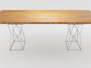 Holztisch mit geometrischer Form 3D Modell