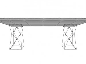 geometric shape wooden table 3D Model