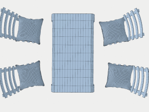 japanese minimalistic table set 3D Model