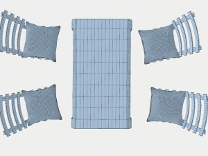 japanese minimalistic table set 3D Model