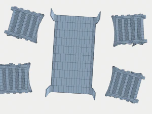 japanese minimalistic table set 3D Model