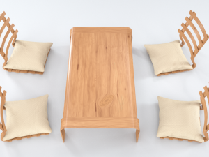 japanese minimalistic table set 3D Model