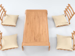 japanese minimalistic table set 3D Model