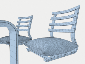 japanese minimalistic table set 3D Model