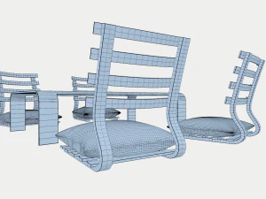 japanese minimalistic table set 3D Model