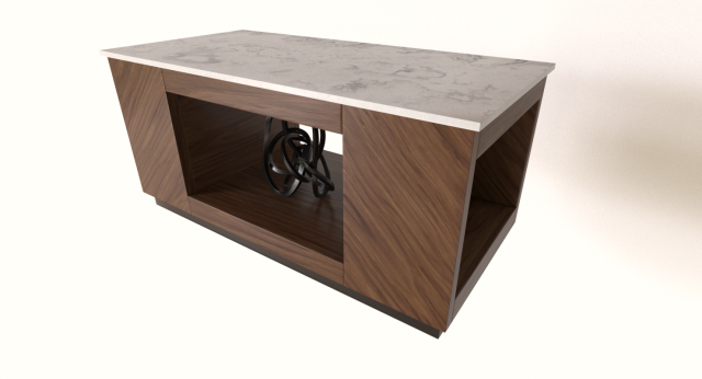 marble and wood coffee table 3D Модель .c4d .max .obj .3ds .fbx .stl .blend 