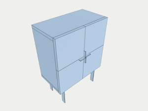 entryway cabinet with doors Modèle 3D