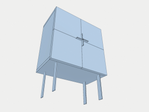 entryway cabinet with doors Modèle 3D