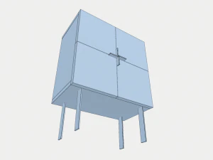 entryway cabinet with doors 3D Model