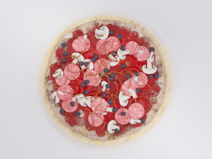 mushroom pizza on plate 3D 모델