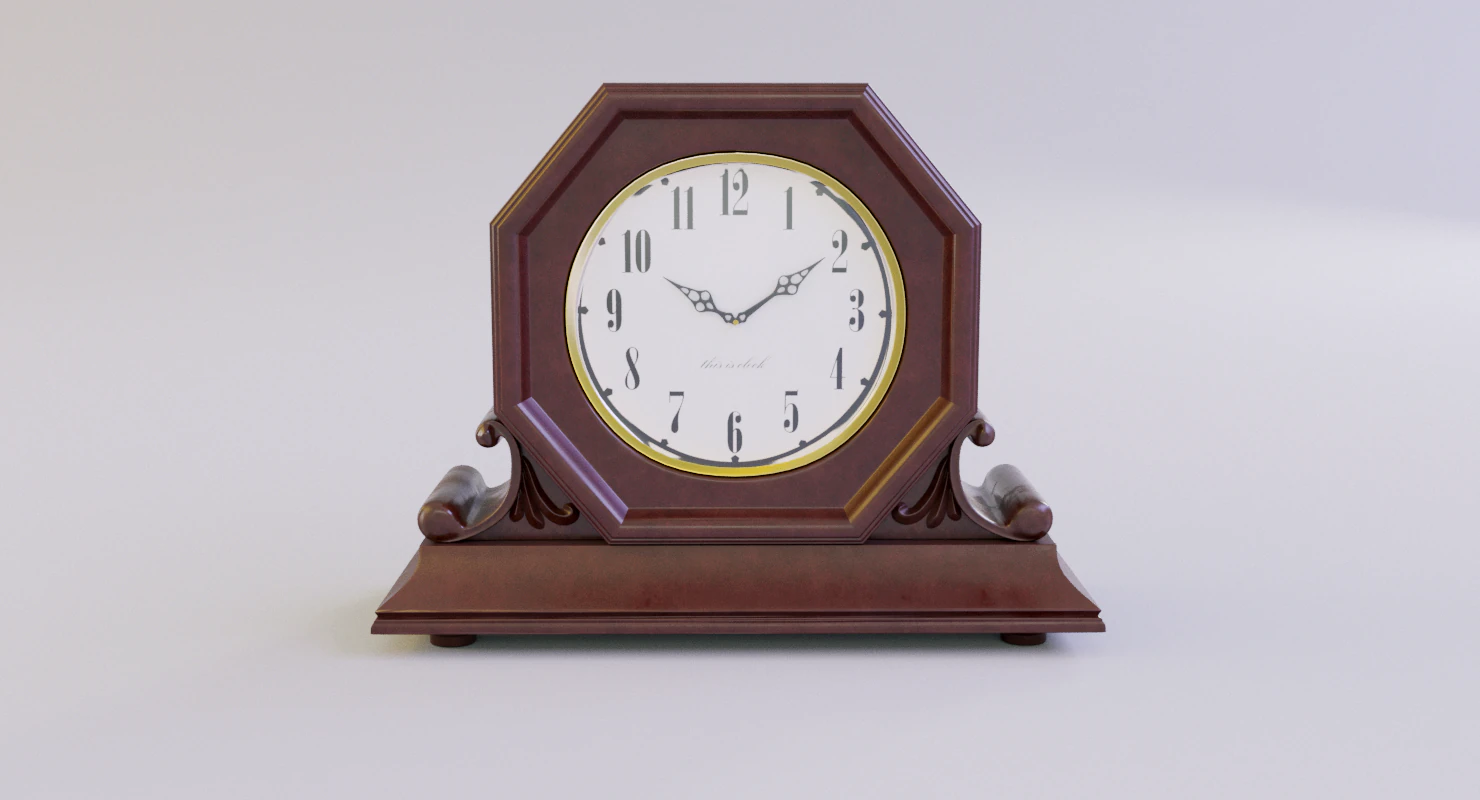 fireplace table clock 3D Model .c4d .max .obj .3ds .fbx .stl .blend 