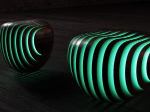 modern wooden chair-ottoman 3D 모델