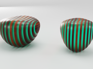 modern wooden chair-ottoman 3D 모델
