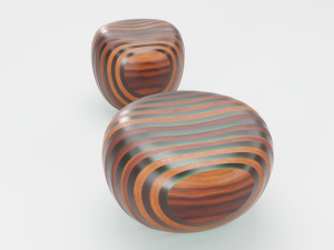 modern wooden chair-ottoman 3D 모델
