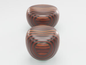modern wooden chair-ottoman 3D 모델