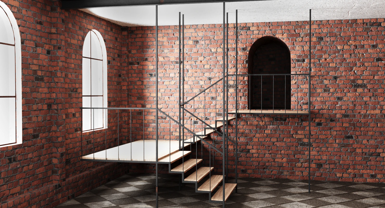 premises brick wall interior 3D Model .c4d .max .obj .3ds .fbx .stl .blend 