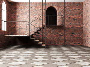 premises brick wall interior 3D Model