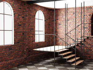 premises brick wall interior 3D Model