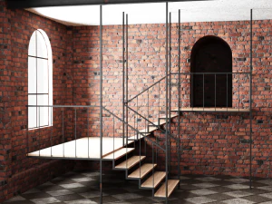 premises brick wall interior 3D Model