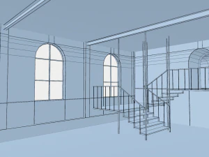 premises brick wall interior 3D Model