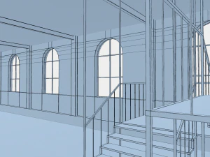 premises brick wall interior 3D Model