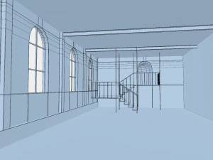 premises brick wall interior 3D Model