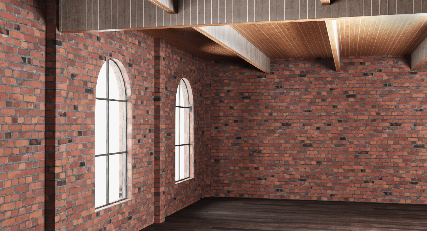 brick wall house interior 3D Model .c4d .max .obj .3ds .fbx .stl .blend
