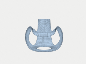 white wooden curved chair Modello 3D