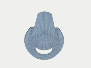 white wooden curved chair Modello 3D