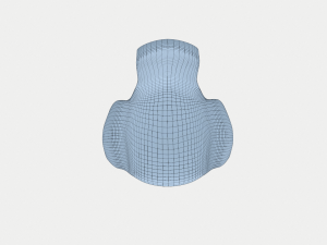 white wooden curved chair Modello 3D
