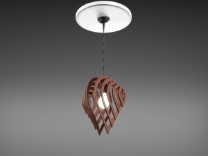 wooden designer ceiling lamp 3D Model