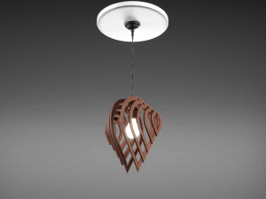 houten design plafondlamp 3D Model