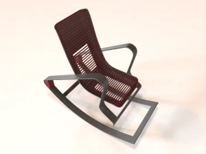 Designer-Schaukelstuhl in Rot 3D Modell