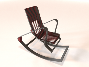 designer red rocking chair 3D-Modell