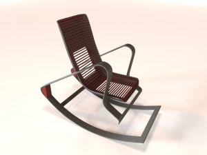 designer red rocking chair 3D Model