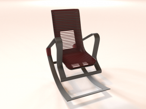 designer red rocking chair 3D-Modell