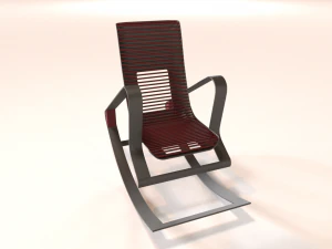 designer red rocking chair 3D Model