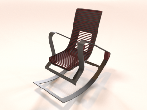 designer red rocking chair 3D-Modell