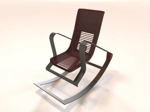 designer red rocking chair 3D Model
