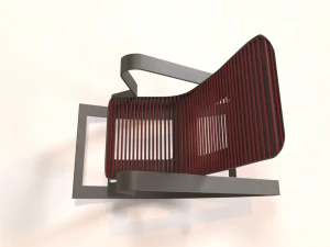 designer red rocking chair 3D Model