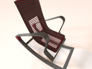 designer red rocking chair 3D-Modell