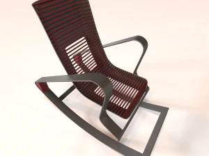 designer red rocking chair 3D Model