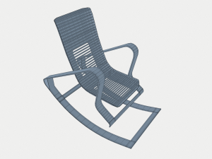 designer red rocking chair 3D-Modell